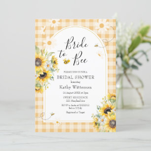 Zonnebloem Yellow Gingham Bride to Bee Bridal Kaart