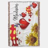 Zonnebloem Zachte paddenstoel Blanket Deken (Voorkant Verticaal)