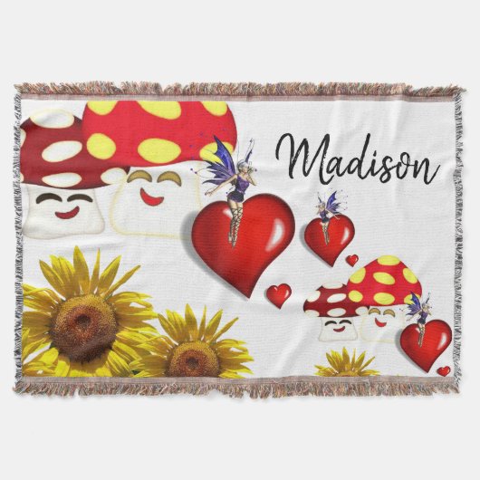 Zonnebloem Zachte paddenstoel Blanket Deken (Voorkant)