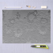 Zonnebloem Zilver Grijze Floral Design Decoupage Tissuepapier (Craft)