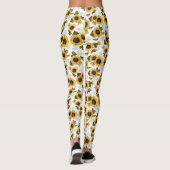 Zonnebloem Zomer Bloemen Patroon Leggings (Achterkant)