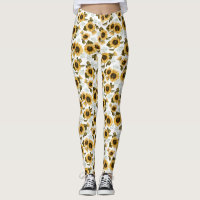 Zonnebloem Zomer Bloemen Patroon Leggings