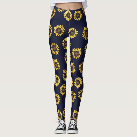 Zonnebloem zomer zon leggings (Voorkant)