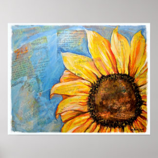 Zonnebloem zonder angst Poster