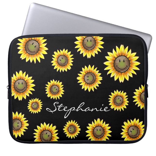 Zonnebloem, zonnebloem laptop sleeve (Voorkant)