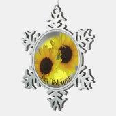 Zonnebloem Zonnebloem Zonnebloemschenken personali Tin Sneeuwvlok Ornament (Rechts)