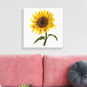 Zonnebloem Zonnebloemen Waterverf Bloem Canvas Afdruk (Insitu (Woonkamer))
