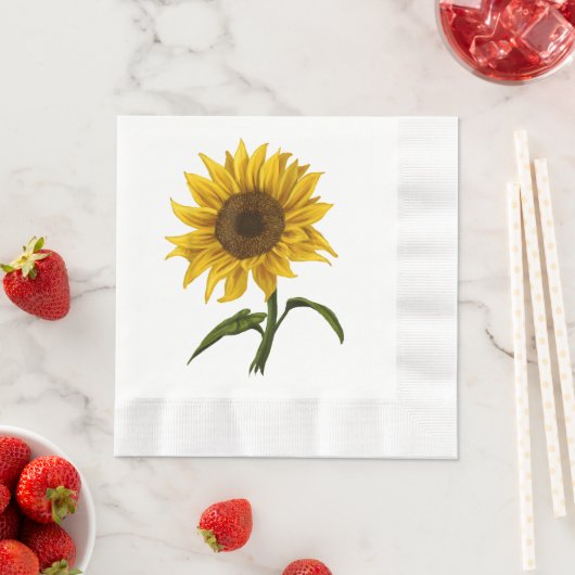 Zonnebloem Zonnebloemen Waterverf Bloem Servet (Insitu)
