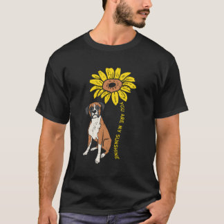 Zonnebloem Zonneschijn Boxer Dier Hond Vrouwen Mei T-shirt