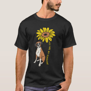 Zonnebloem Zonneschijn Boxer Dier Huisdier Hond Vr T-shirt