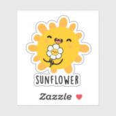 Zonnebloem Zonnezon en Bloem Pun Sticker (Vel)