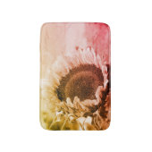 Zonnebloem, zwart en wit, vervormd,  badmat (Voorkant Verticaal)