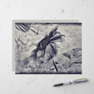 Zonnebloem zwart en witte Antiek textuur