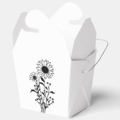 Zonnebloem Zwart Wit Bloemen Trouwfeest Bedankdoosjes (Open)