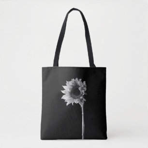 Zonnebloem - Zwarte en witte foto Tote Bag