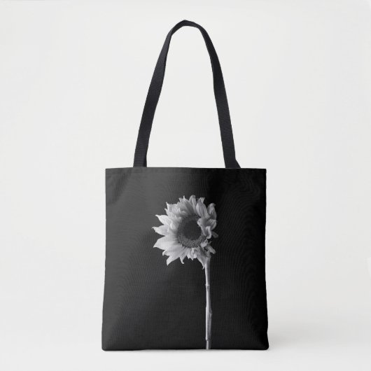 Zonnebloem - Zwarte en witte foto Tote Bag (Voorkant)