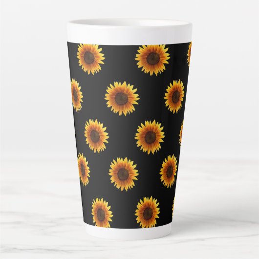 Zonnebloem Zwarte latte Mok (Voorkant)