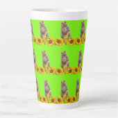 Zonnebloemaap Floral latte Mok (Voorkant)