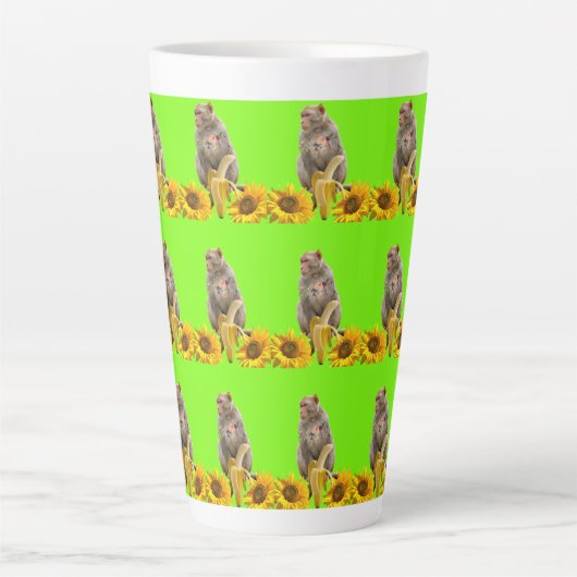 Zonnebloemaap Floral latte Mok (Voorkant)