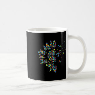 Zonnebloemautisme Puzzle Piece Ribbon Cool Awarene Koffiemok