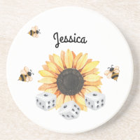 Zonnebloembijen Bloemen Dice Bunco Monogram