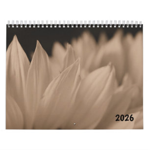 Zonnebloemblaadjes in Sepia Toon Kalender