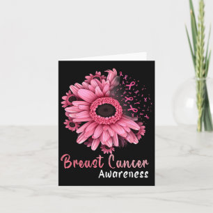 Zonnebloemborstkankerwaarschuwing Roze lint in O Kaart