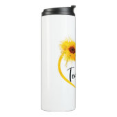 Zonnebloemcadeautjes voor leraren thermosbeker (Gedraaid links)