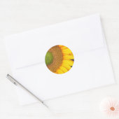 Zonnebloemcentrum en petaalFloral Ronde Sticker (Envelop)