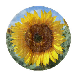 Zonnebloemdecoratief glazen snijvlak snijplank