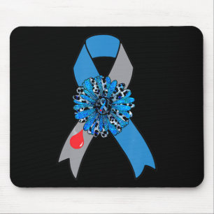 Zonnebloemdiabetes Awareness Blue Ribbon Supporter Muismat