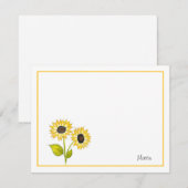"ZonnebloemDuet" Notitiekaartje (Voorkant / Achterkant)