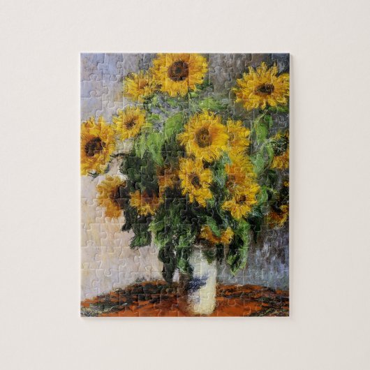 Zonnebloemen, 1881 van Monet. Legpuzzel (Verticaal)