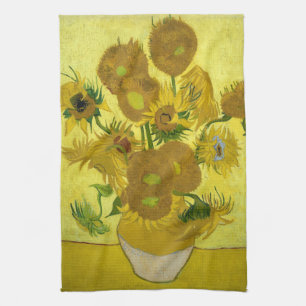 Zonnebloemen 1889 theedoek