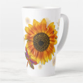 Zonnebloemen Aangepast Latte Mok (Rechterhoek)