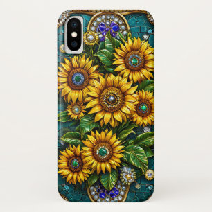 Zonnebloemen Afbeelden Met Edelsteenaccenten iPhone X Hoesje