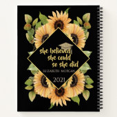 Zonnebloemen Afstuderen Pet Notitieboek (Achterkant)