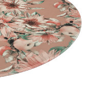 Zonnebloemen, appels: herfst waterverf snijplank (Hoek)