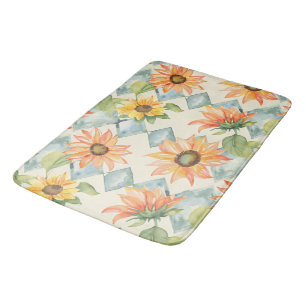 Zonnebloemen Aquarel bloempatroon Badmat