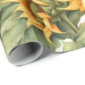 Zonnebloemen Art Pattern Design Cadeaupapier (Rol Hoek)