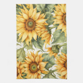 Zonnebloemen Art Pattern Design Theedoek (Verticaal)