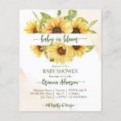 Zonnebloemen baby in bloei baby shower budget uitn (Voorkant)