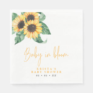Zonnebloemen Baby in het Baby shower Bloom Servet