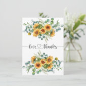 Zonnebloemen Baby shower dank u kaart (Staand voorkant)