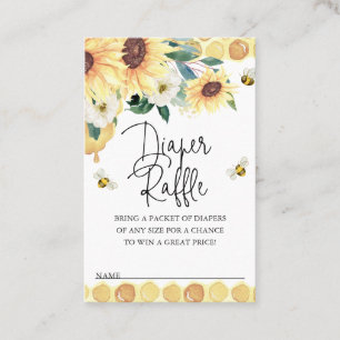 Zonnebloemen Baby shower luier Raffle Invoegen Visitekaartje