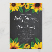 Zonnebloemen Baby shower Uitnodigingskarton