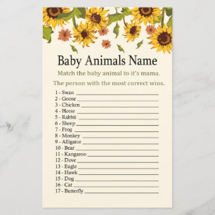 Zonnebloemen Babydieren
