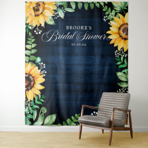 Zonnebloemen Baby's Breath bruiloftsshower achterg Wandkleed