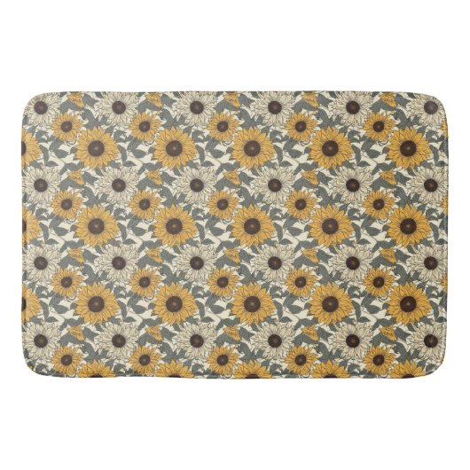 Zonnebloemen Bath Mat (Voorkant)