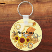 Zonnebloemen Beauticien Sleutelhanger (Voorkant)